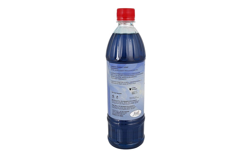 Raj Mandir Blue Berry Soda Syrup (Sharbat)   Plastic Bottle  750 grams